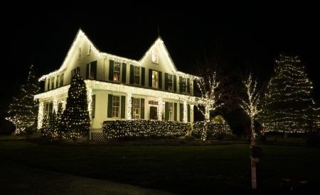 Christmas lights hanging