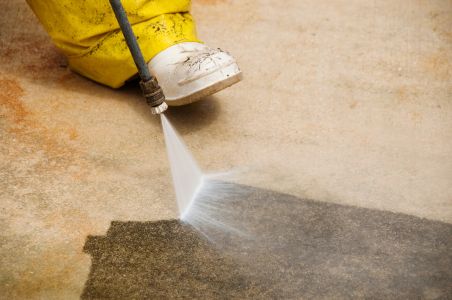 Concrete cleaning how to remove black algae rust and ground in grime